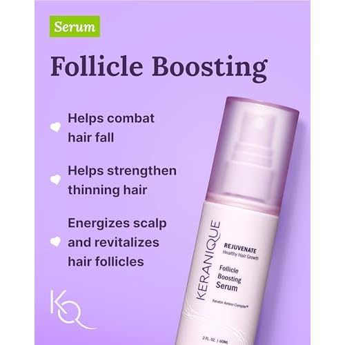 Keranique Damage Control Set for Thinning Hair - Shampoo and Conditioner for Damaged Hair, Follicle Booster Serum, Lift & Repair Spray - Keratin Enriched Repair Products for Women with Dry, Thin Hair