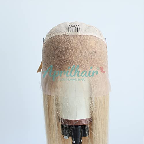 Pre-plucked #27 Honey Blonde 13X4 Lace Front Wigs Straight Glueless 150% Density Brazilian Virgin Human Hair (27 Frontal Wig, 20 INCH)