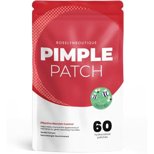 ROSELYNBOUTIQUE Pimple Patches for Face - Hydrocolloid Acne Patches For Zits Blemishes Pore Strips - Vegan Facial Skin Care Products Cruelty-Free (60 Dots)