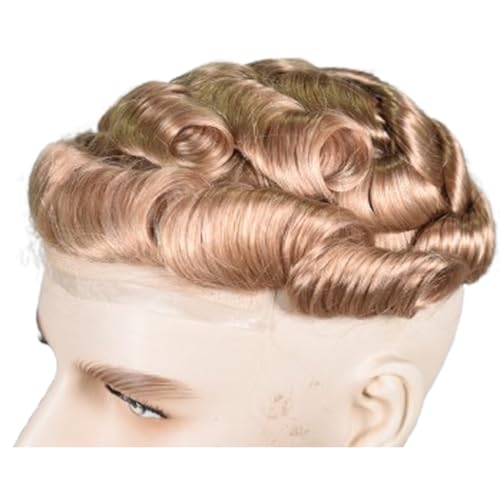 Men¡¯s Toupee Lace Front 0.06mm PU Base Hairpiece Human Hair Replacement System Man Wigs 10x8INCH (21# Ash Blonde Color)