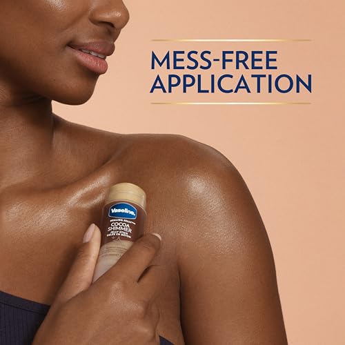 Vaseline Cocoa Shimmer Jelly Stick ? Non-Greasy Moisturizer for Glowing Skin, Face & Body Lotion, Travel-Size, 1.4 Oz Ea, Pack of 3.