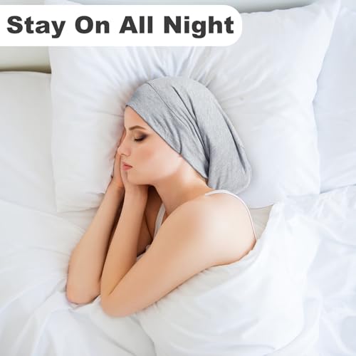Sleep Cap Bonnet for Sleeping Black Women Men, Adjustable Cooling Lining Bonnets for Curly Hair Wrap Braids Beanie Night Hat