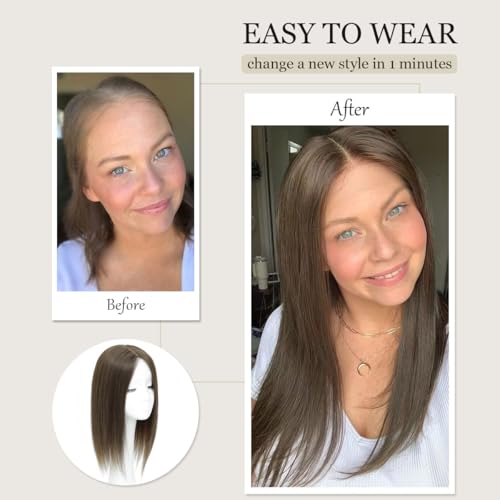 Hair Toppers for Women,Hair Toppers for Women Real Human Hairs No Bangs Top Hairs Extensions/Pieces for Thinning Hari 16Inch