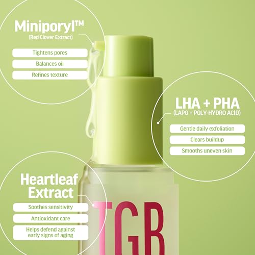 Pore Refining LHA PHA Skin Drink Serum ? Korean HA Serum for Face 1.01 fl oz | Exfoliating & Hydrating Treatment for Oily Skin, Enlarged Pores & Uneven Skin Texture