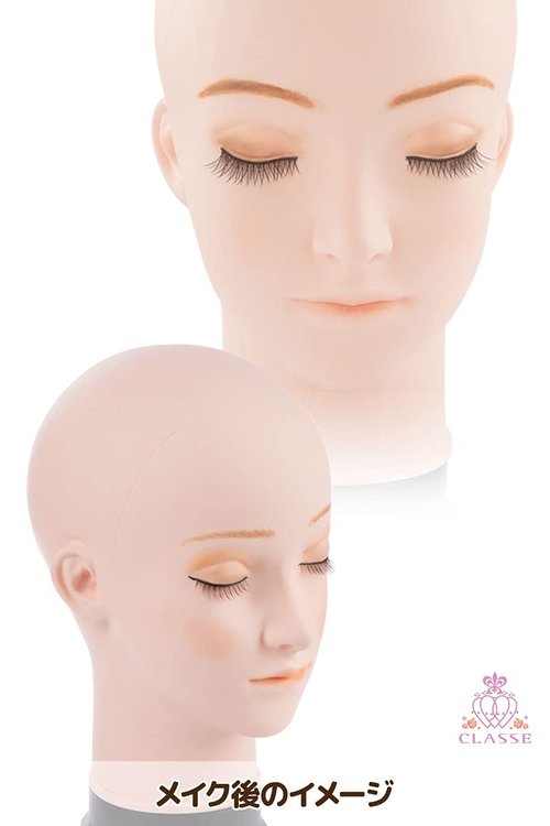 [CLASSE] Wig company's original production Head mannequin with table-top clamp Soft rubber, easy to fix, easy to set wig! Hair arrangement Cutting Makeup Beauty School, Hair and makeup
