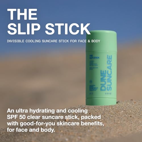 The Slip Stick SPF 50 Invisible Ultra Hydrating Cooling Sunscreen Stick ? Fragrance-Free, Clean-Chemical Sunscreen for Face & Body ? Vegan, Non-Greasy, Non-Waxy & No White Cast