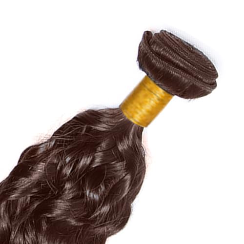 Chocolate Brown Bundles Human Hair Color 4 Water Wave Bundles Niegmeag Brazilian Virgin Remy Hair Single Bundle 18 Inch Double Weft Brown Wet and Wavy Bundle Hair Weave 100g