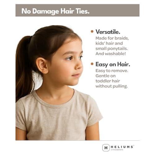 Heliums Extra Small Hair Ties No Damage - Dark Brown - Mini 0.7 Inch Tiny Soft Seamless Hair Bands for Toddlers, Braids, Kids Ponytails- 40 Count