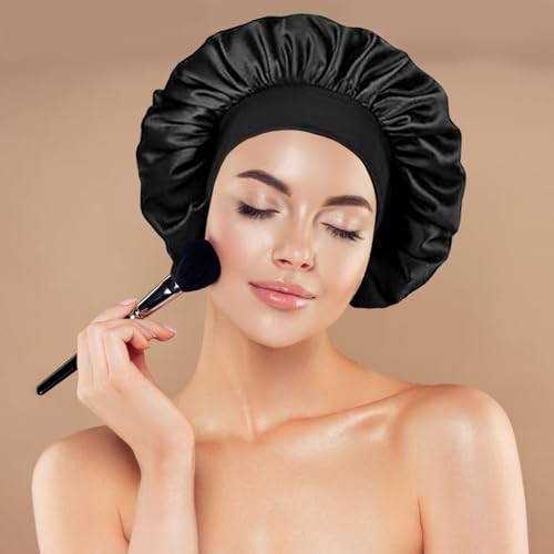Silk Bonnet for Men Hair Bonnet for Sleeping Double Layer Satin Bonnets for Black Women Curly Hair Braids
