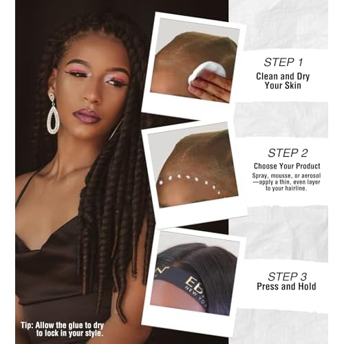 EBIN NEW YORK Wonder Lace Bond Melt Mousse 8.5oz/250ml- Extreme Firm Hold (Supreme) | Biotin + Castor Oil | No Residue, Long Lasting Formula with Protecting Edges, Gives Undetectable and Natural Look