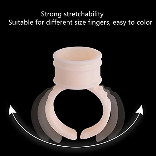 Soft Silicone Tattoo Pigment Rings Cup, Hipifans 100Pcs/Set Disposable Tattoo Ink Cups, Permanent Makeup Glue Holder for Lip, Nail Art, Eyebrow, Eyelash Microblading Supplies
