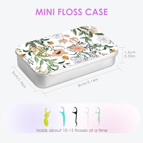 2Pack Travel Floss Picks Case, Refillable Portable Floss Pick Holder and Dispenser, Small Tin Box Containers.
