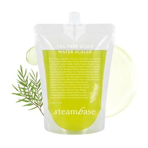 STEAMBASE Tea Tree Scalp Water Scaler | Exfoliator for Itchy Dry Flaky Scalp, Buildup Remover, Treatment for Excess Sebum Oily Greasy Hair | Korean Hair Care Products, Refill 16.9 fl oz