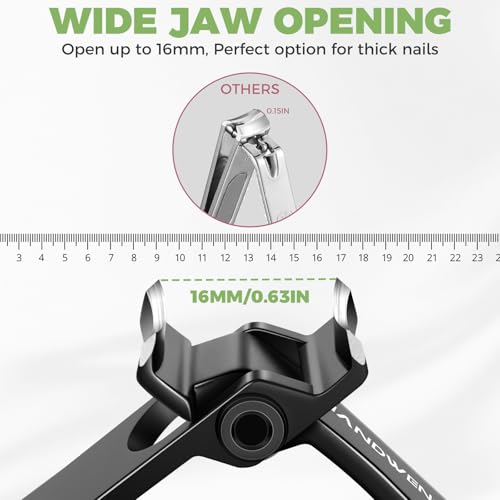 Toenail Clippers for Thick Toenails for Seniors, Angled Head Large Toe Nail Clippers for Men, Heavy Duty Nail Clippers with Wide Jaw Opening, Fingernail Clipper Nail Cutter with Long Handle
