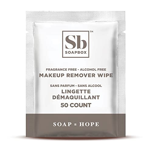 Soapbox Fragrance-Free Makeup Remover Wipes - Gentle Facial Cleansing Wipes for Dirt and Oil, Alcohol Free Makeup Remover Pads 50 Count