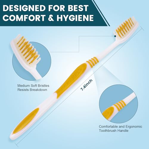 Navona 50 PCS Individually Wrapped Bulk Toothbrush Pack, Disposable Toothbrush, Toothbrushes Bulk for Adults, Kids Toothbrushes, Soft Bristle, Ergonomics Handle, Perfect for Travel, Hotel, Donation