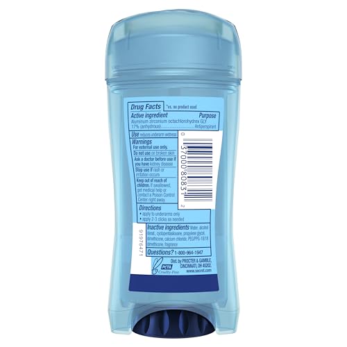 Secret Outlast Antiperspirant Deodorant for Women, Sweat & Odor Protection, PH Balancing Minerals, Clear Gel, Unscented, 2.6 oz (Pack of 6)