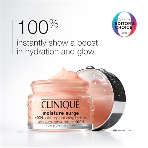 Clinique Hydration Heroes Gift Set | Moisture Surge 100H Moisturizer | Moisture Surge Overnight Mask | Lip Treatment | Hydrating + Glow | Includes 3 Travel Size Pieces