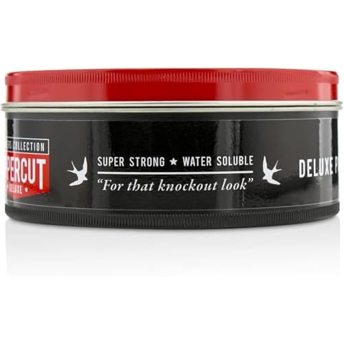 Uppercut Deluxe Barbers Collection Deluxe Pomade, 10.5 oz / 300g - Strong Hold, High Shine Hair Pomade ? Water-Based, Easy Washout ? Classic Barber Styling for Slick Backs, Side Parts & Pompadours