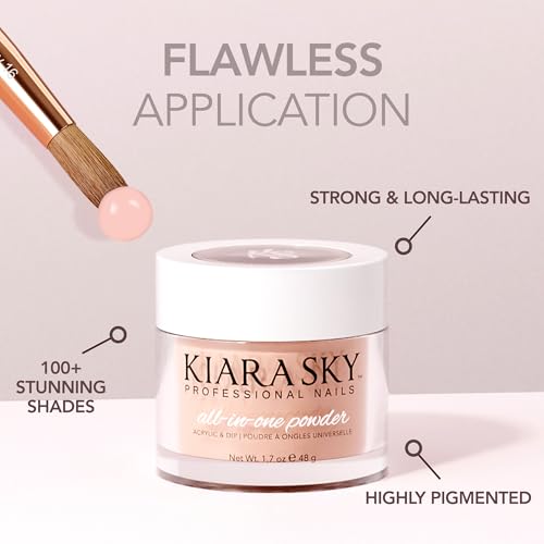 Kiara Sky All-In-One Acrylic Powders - Professional Nail Art - Long-Lasting Cover Powder Collection, 2 oz, Perfect Base
