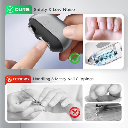 Electric Nail Clipper, 2025 New Electric Nail Trimmer Clippers for Fingers and Toes with 2 Adjustable Speeds, Electric Toe Nail Cutter for Seniors (Purple)