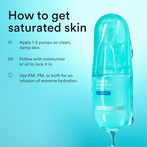 Experiment Super Saturated Ultra Hydrating Barrier Serum ? 30% Glycerin, Polyglutamic Acid + Prickly Pear for Intensive Moisture, Plump + Dewy Skin, 1.35 FL OZ ? Vegan for All Skin Types