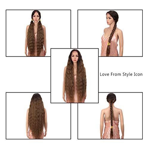 Style Icon 41" Lace Front Wigs Super Long Wavy Wig Middle Part Lace Wigs 130% Density Synthetic Wigs(41", TT6/30W)