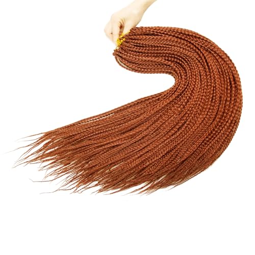 Box Braids Crochet Hair 22Inch 6Packs Crochet Hair Pre-looped Synthetic Ginger Crochet Box Braids for Black Women (350#, 22inch)