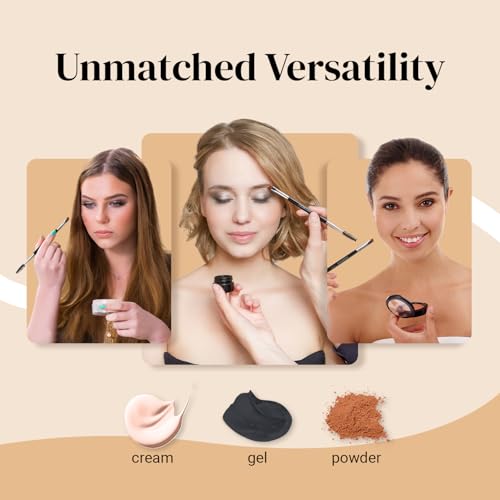 KESHIMA Angled Eyeliner Brush Duo ? Extra Fine Precision Eye Liner Brush & Spoolie ? Dual-Ended Tool for Liner Application, Eyebrow Grooming, Shaping & Blending Powders, Gels & Liquids