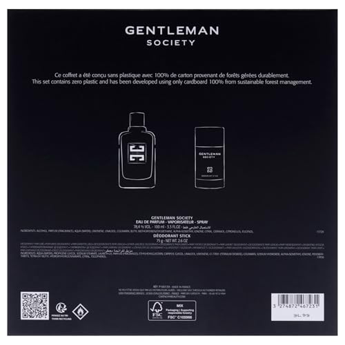 Givenchy Gentlemen Society for Men - 2 Pc Gift Set 3.3oz EDP Spray, 2.6oz Deodorant Stick