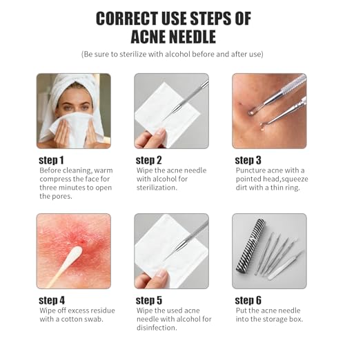 Pimple Popper Tool Kit Blackhead Remover Comedone Extractor Kit with Metal Case for Facial and Nose Quick and Easy Removal of Pimples, Blackheads, Zit - Acne Tools