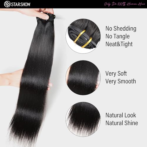 Silky Straight Seamless Clip in Hair Extensions Remy Human Hair Extensions 2Pack 200g 14pcs Silky Straight Clip Ins Hair Extensions Clip In Human Hair 18Inch Natural Black
