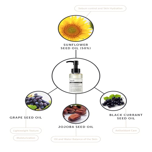 DearKlairs] Gentle Black Fresh Cleansing Oil, a light and spreadable texture, only 6 ingredients, For Oily Sensitive Skin, Vegan, Korean Skincare (5.07 Fl Oz)