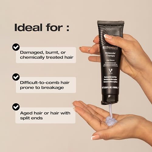 abril et nature - Professional Hair Serum Molecular Therapy - For Damaged, Chemically Treated, or Aging Hair - Repairs, Restructures, and Fills the Hair Fiber - Leave-In - 100 ml
