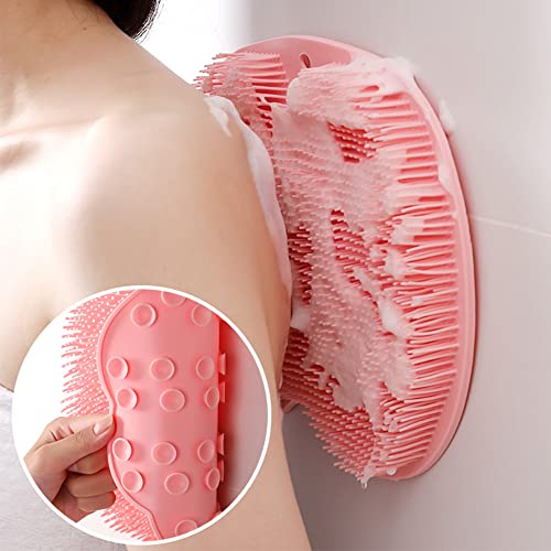 Shower Foot Scrubber Mat with Non-Slip Suction Cups, Foot Back Cleaning Pad Back Washer Exfoliating Bath Wash Pad, Wall Mounted Slip Suction Cups for Use in Cleaner Men and Women (Blue)