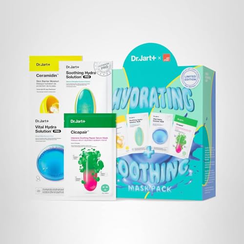 Dr.Jart+ Art Start Hydrating and Soothing Korean Face Mask Value Set | Korean Skin Care Set of 4 Masks