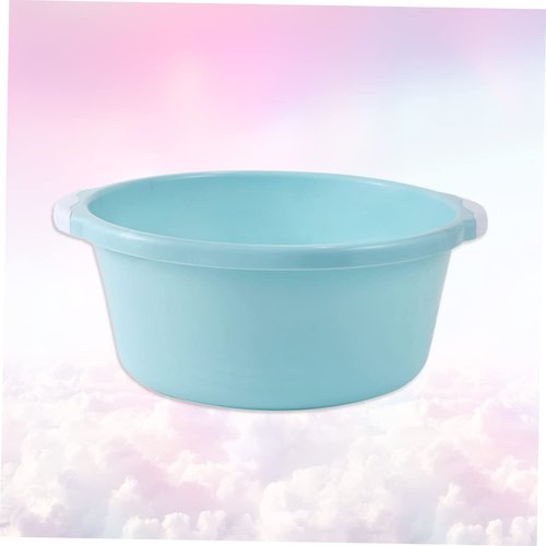 COLLBATH 2Pcs Medium Sky-blue Plastic Wash Basin Household Foot Bath Basin for Kitchen and Bathroom Multifunctional Anti-slip Design and Odorless Material