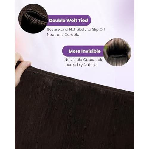 LaaVoo Sew in Hair Extensions Real Human Hair 26 Inch 140g Weft Hair Extensions Long Hair