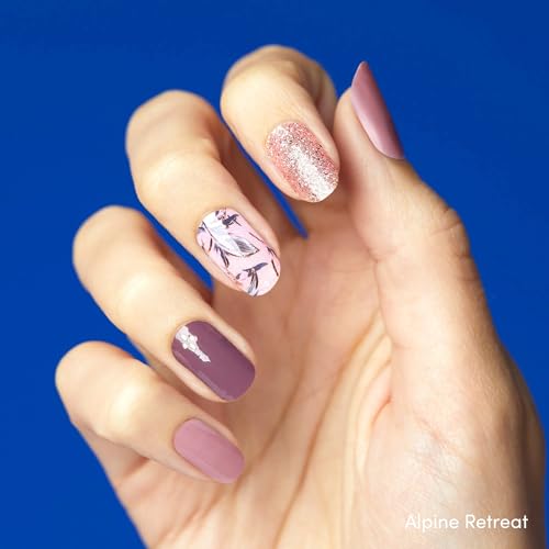 Dashing Diva Gloss Nail Strips Bundle - The Fall Florals Collection - Alpine Retreat & Wildflower - UV Free, Chip Resistant, Long Lasting Gel Stickers - Contains 2 Sets