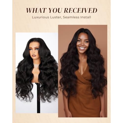 Arabella Hair 13x6 Lace Front Wigs Human Hair 210% Density Glueless Wig Human Hair 100% Body Wave Human Hair Wigs 12A Pre Plucked Pre-Bleached Pre-Cut Glueless Wig (20inch,13x6 body wave)