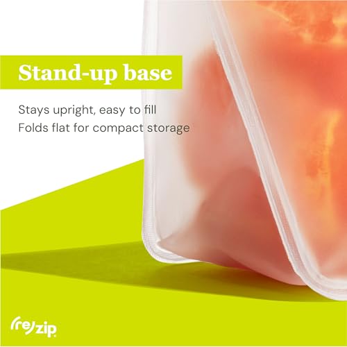 (re) zip 3-Piece TSA-Compliant Travel Bags | Stand-Up Style, Leakproof Storage for Toiletries, Cosmetics, Electronics, Snacks, Carry-On Organization | Quart (1), 2-Cup (1), Snack (1)