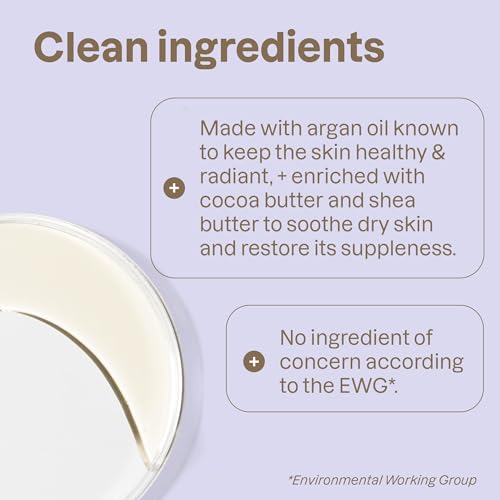 ATTITUDE Plastic-Free Body Butter Bar for Pregnant Dry and Stretched Skin, EWG Verified, Vegan and Cruelty-free Maternity Products, Pink Argan, 3 Ounces