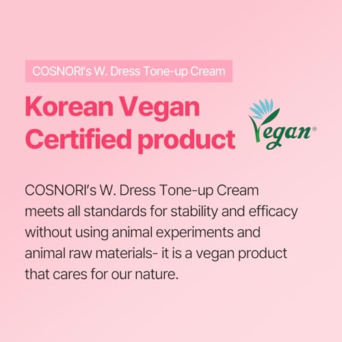 COSNORI W. Dress Tone-up Cream -Quick Skin Tone Balancer ? Evens Out Complexion - No Makeup Natural Look - Long-Lasting Hydrating & Sebum Control Face and Body ? Vegan, No Animal Tested ? 1.7 fl. oz.