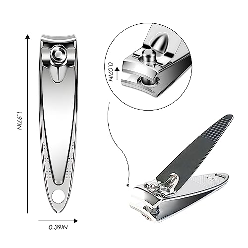 120 Pieces Nail Clipper Set Flat Toenail Clippers Stainless Steel Fingernails Manicure Pedicure Sturdy Silver Small Trimmer Portable Bulk for Men Women Homeless Care Package Supplies