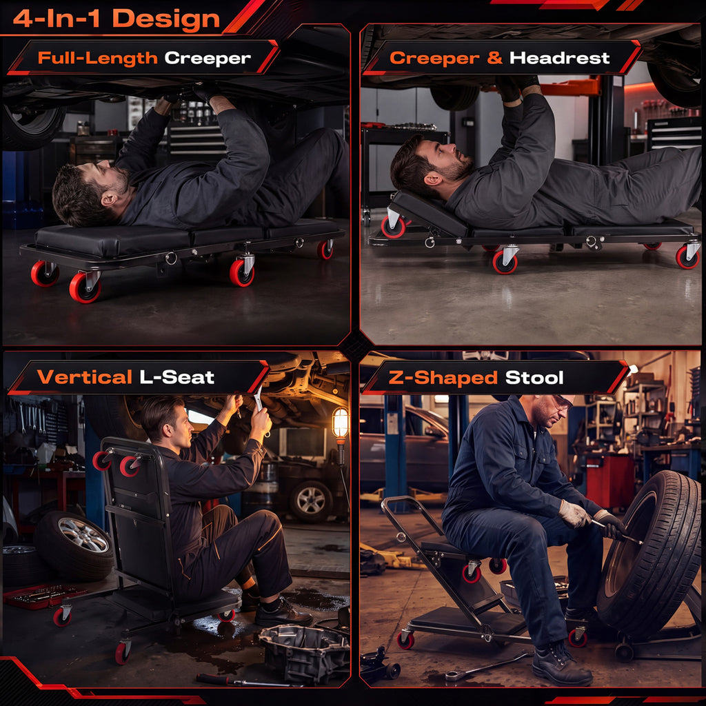 41" Foldable Mechanic Creeper with 450 LBS Capacity