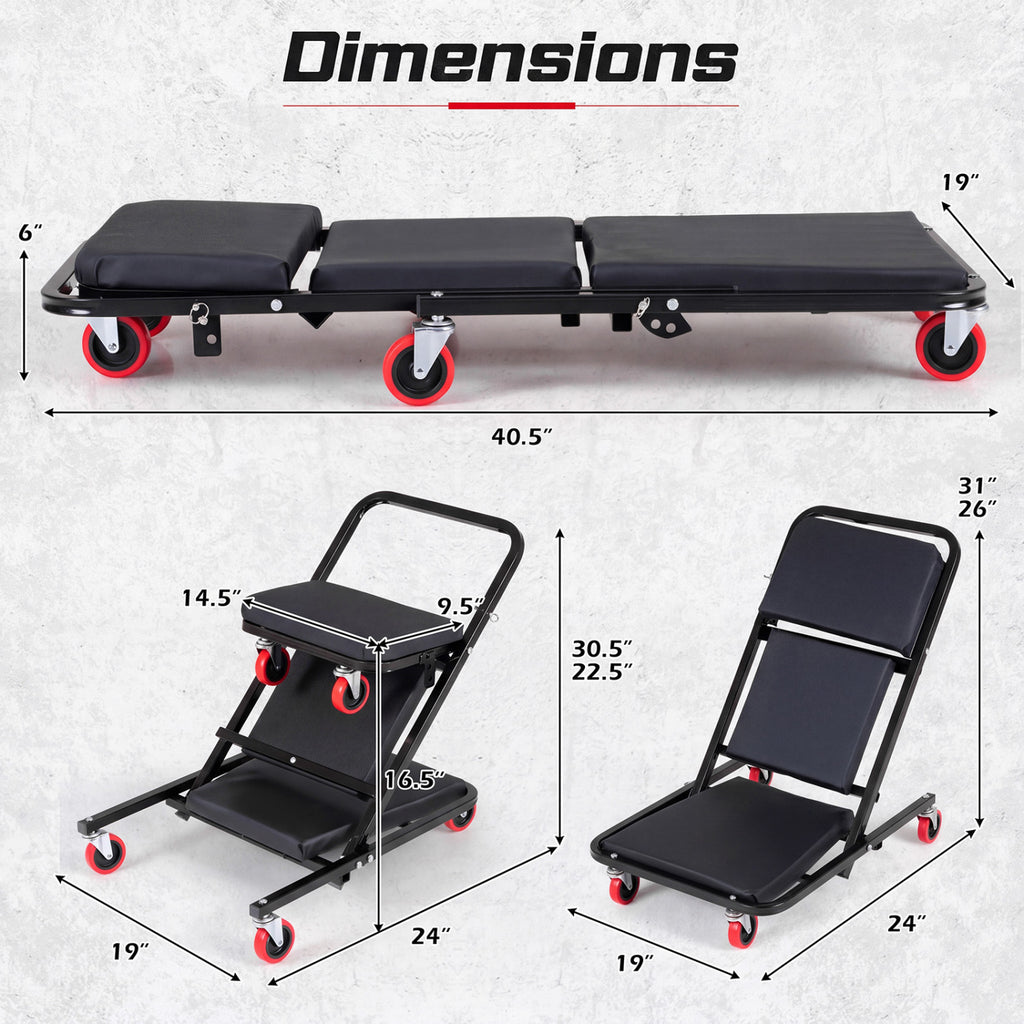 41" Foldable Mechanic Creeper with 450 LBS Capacity