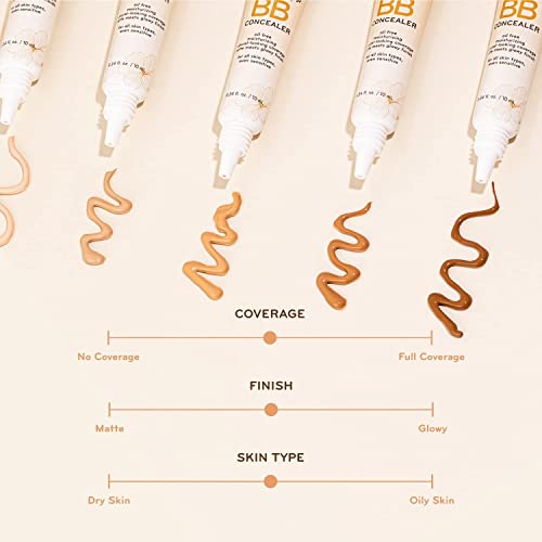 p?rlisse Perfect Glow BB Cream Concealer - Hydrating Under Eye Concealer with Jasmine and Goji & Hawthorn Berry - Oil Free Makeup for Dark Circles, Redness & Fine Lines - Light (0.34 oz)