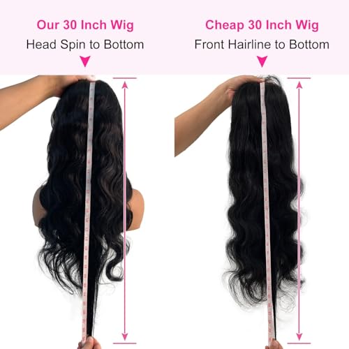 ITODAY 32 Inch Body Wave Lace Front Wigs Human Hair Pre Plucked 13x4 HD Lace Front Wigs Human Hair 200% Density Glueless Frontal Wigs Human Hair for Women