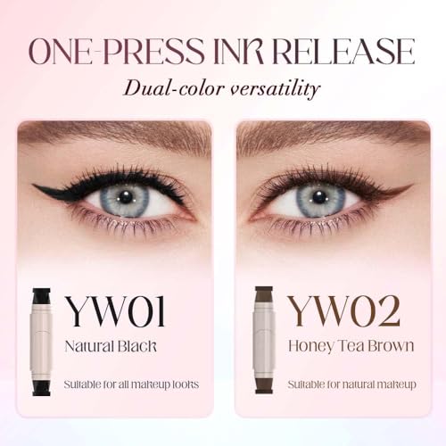One Piece Eyeliner Stamp Pen, Winged Eyeliner Stamp Foldable, Dual-Ended Eye liner Stamps for Perfect Wing Cat Eyes, Eye Liner Waterproof Smudge Proof for All Eye Shapes (Black)