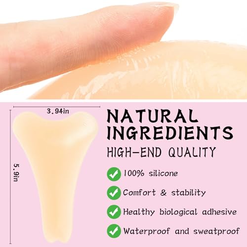 3-Pack Camel Toe Concealer for Women, Reusable Silicone Cameltoe Cover for Leggings & Swimsuits, Anti Cameltoe Underwear (Skin,3Pcs)